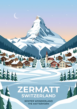 Zermatt Switzerland Matterhorn Travel Poster