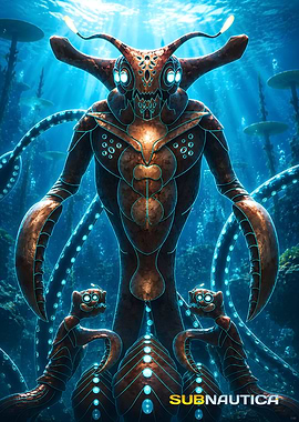 Subnautica Alien Sea Creatures Poster