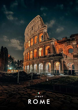 The Colosseum in Rome at Night