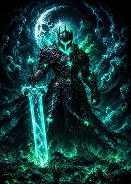 Spectral Knight with Glowing Sword