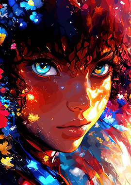 Vibrant Abstract Portrait of a Girl
