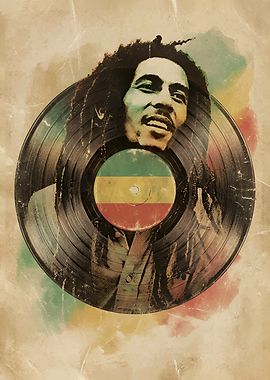 Bob Marley Vinyl Record Art