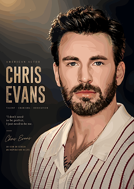 Chris Evans Portrait Poster
