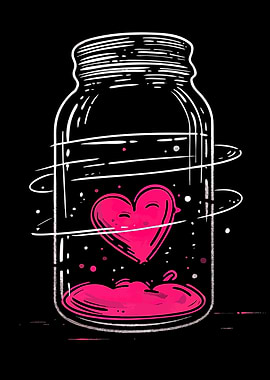 Heart Floating in a Glass Jar