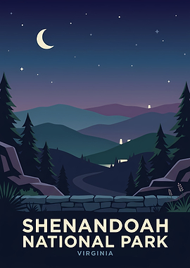 Shenandoah National Park Night Poster