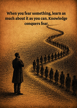 Knowledge Conquers Fear Inspirational Poster