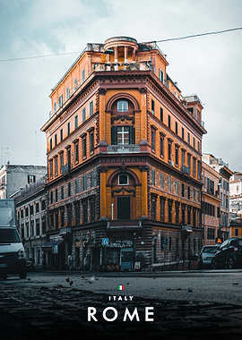 Historic Orange Building in Rome