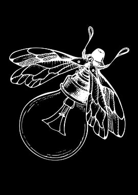 Moth Lightbulb Illustration