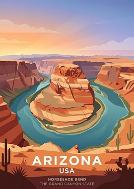 Horseshoe Bend Arizona Travel Poster
