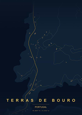 Minimalist Map of Terras de Bouro