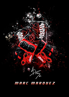 Marc Marquez Racing Gloves Poster