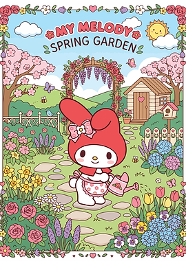 My Melody Spring Garden Illustration