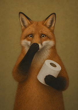 Fox Holding Toilet Paper