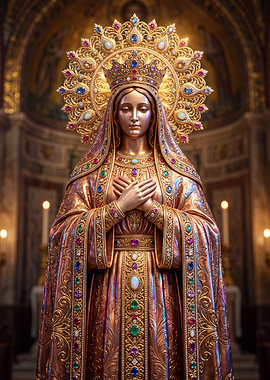 Ornate Statue of the Virgin Mary