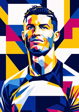 Cristiano Ronaldo Geometric Pop Art Portrait