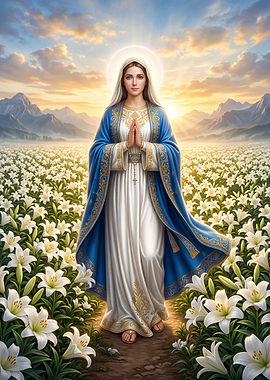 Virgin Mary in Lily Field
