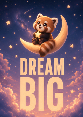 Dream Big – Cute Red Panda Motivational Poster