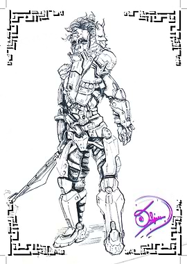 Tolgia no.4 Cybernetic Warrior Sketch (s/o Furi)