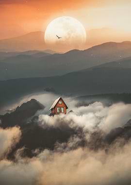Lonely Cabin Above the Clouds