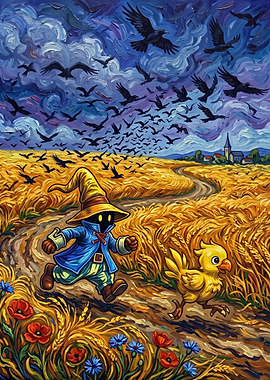 Vivi and Chocobo in Wheat Field