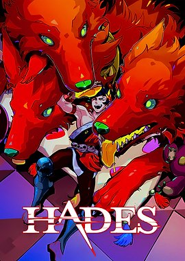 Hades Game Zagreus and Cerberus Poster