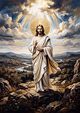 Jesus Christ Standing in Divine Light