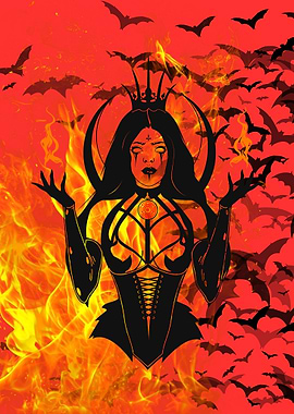 Gothic Queen of Fire and Bats