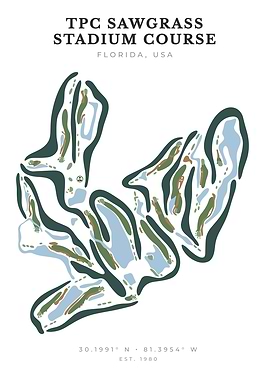 TPC Sawgrass Stadium Course Map Print