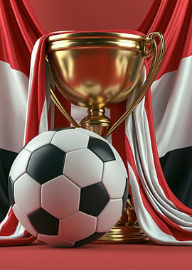 Golden Soccer Trophy and Ball