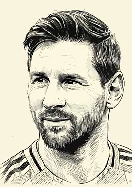 Lionel Messi Portrait Sketch