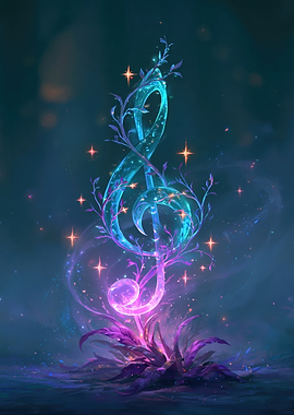 Magical Glowing Treble Clef Plant