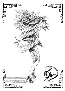 Tolgia no.3 : Elegant Woman in Motion Sketch