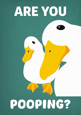 Funny Duck Bathroom Poster