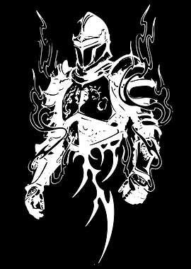 Black and White Knight Silhouette