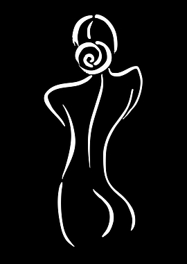 Minimalist Line Art Female Silhouette