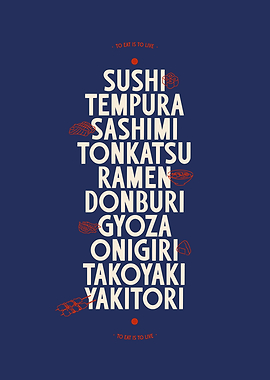Japanese Traditional Food Typography Poster