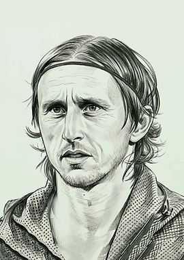 Luka Modric Portrait Sketch