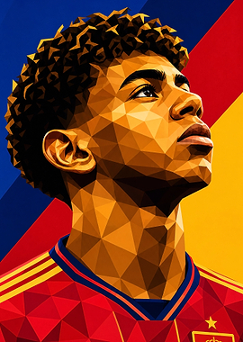 Lamine Yamal Low Poly Portrait