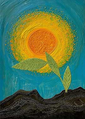Textured Sprout Under Radiant Sun