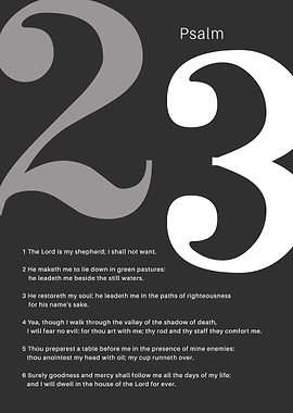 Psalm 23 Minimalist Typography Poster