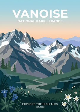 Vanoise National Park Travel Poster