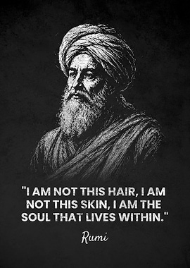 Rumi Inspirational SOUL Quote Portrait
