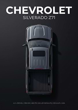 Chevrolet Silverado Z71 Top View Poster