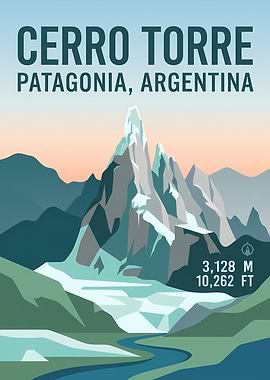 Cerro Torre Patagonia Travel Poster