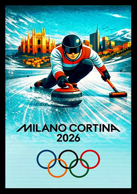 Milano Cortina 2026 Curling Poster