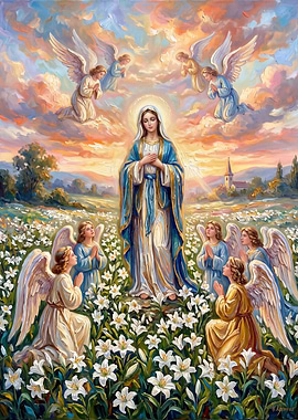 Virgin Mary Surrounded by Angels