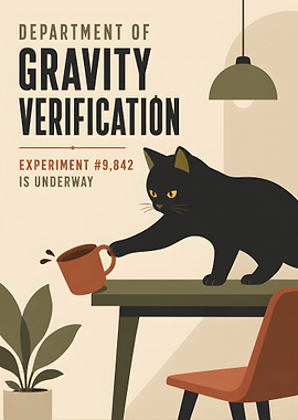 Department of Gravity Verification Cat Poster