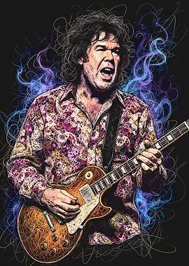 Gary Moore Scribble Art Portrait