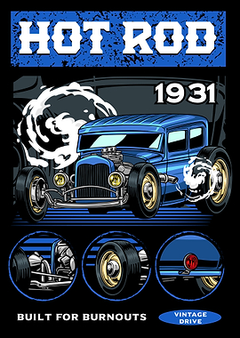 1931 Hot Rod Vintage Poster