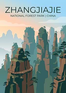 Zhangjiajie National Forest Park Travel Poster